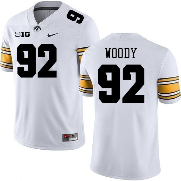 Men #92 Tripp Woody Iowa Hawkeyes College Football Jerseys Stitched-White